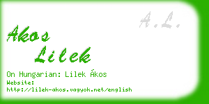 akos lilek business card